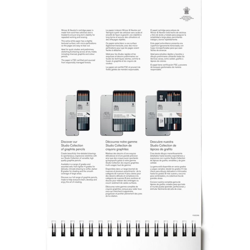 Blok na spirali Winsor &amp; Newton Sketching - A3, 110 g, 50 ark.