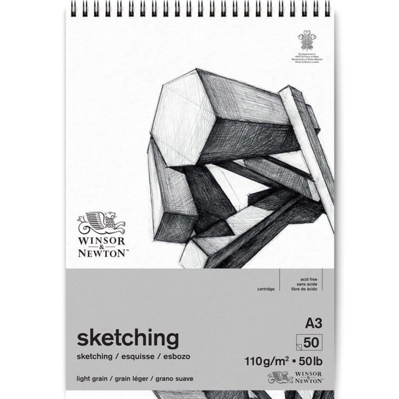 Blok na spirali Winsor &amp; Newton Sketching - A3, 110 g, 50 ark.