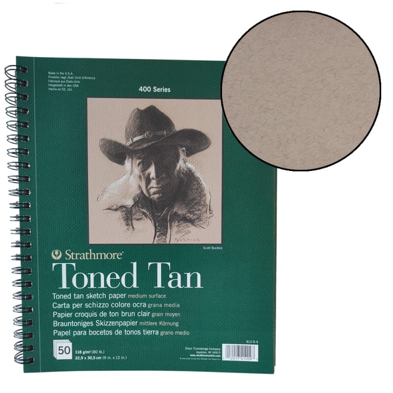 Szkicownik Strathmore 400 Toned Tan - 22.9 x 30.5 cm, 118 g, 50 ark.