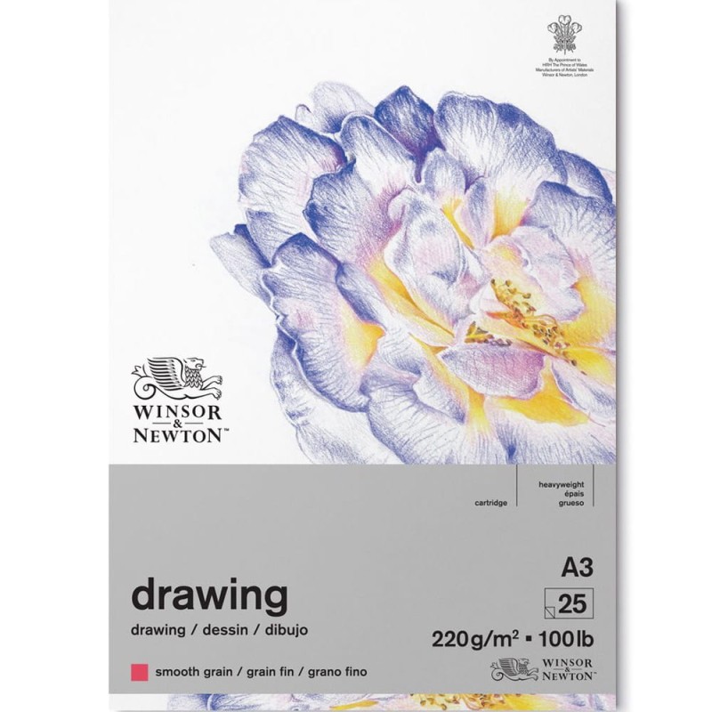 Blok do rysunku Winsor &amp; Newton Drawing Smooth - A3, 220 g, 25 ark.