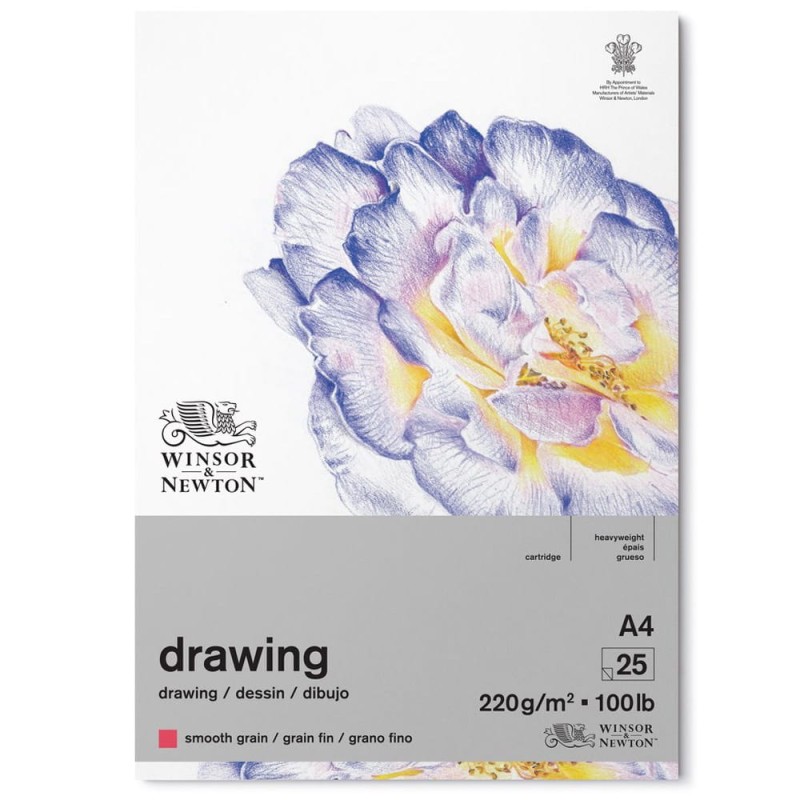 Blok do rysunku Winsor &amp; Newton Drawing Smooth - A4, 220 g, 25 ark.