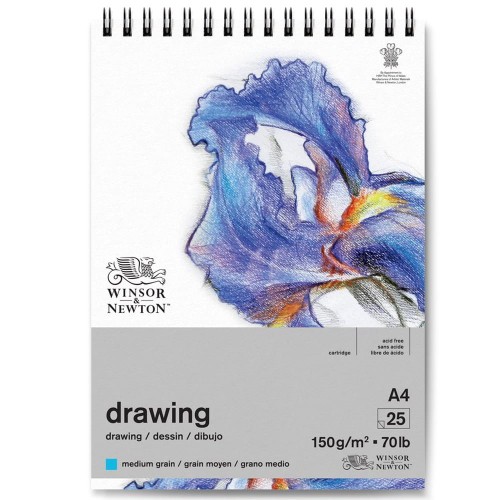 Blok do rysunku Winsor & Newton Drawing Medium spirala - A4, 150 g, 25 ark.