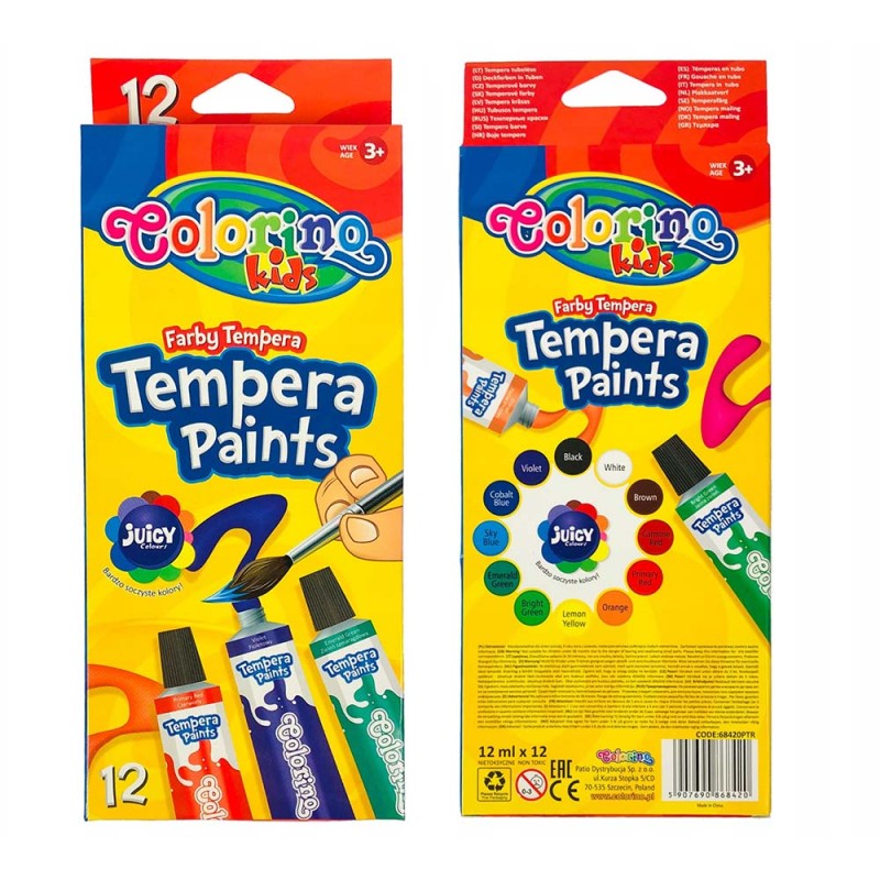 Zestaw farb tempery Colorino 12x12 ml