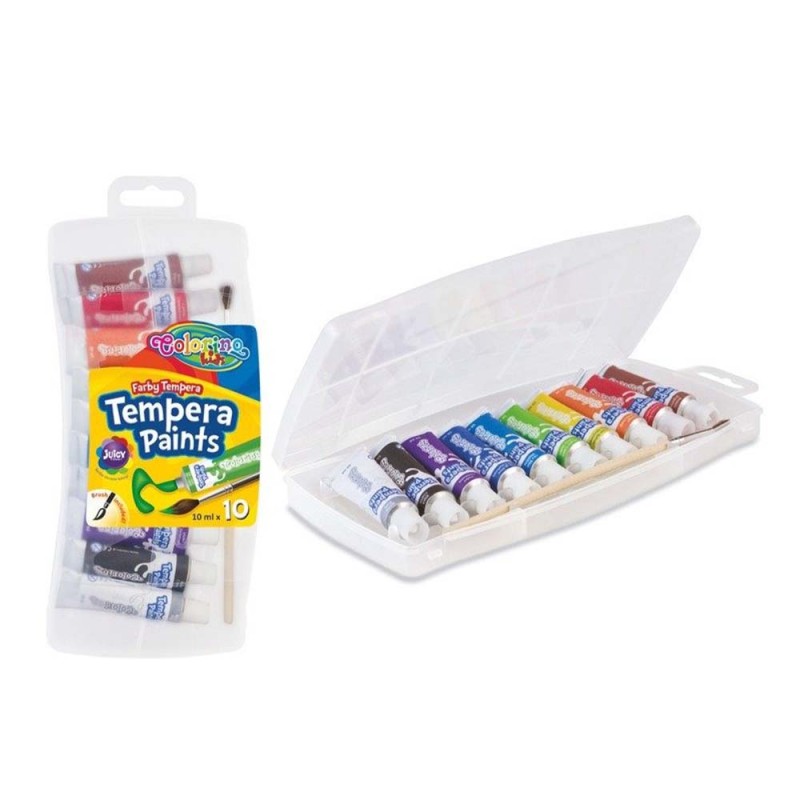 Zestaw farb tempery Colorino z pędzelkiem 10x10 ml