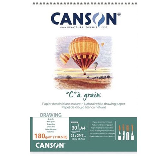Blok na spirali Canson "C" à grain - A4, 180 g, 30 ark.