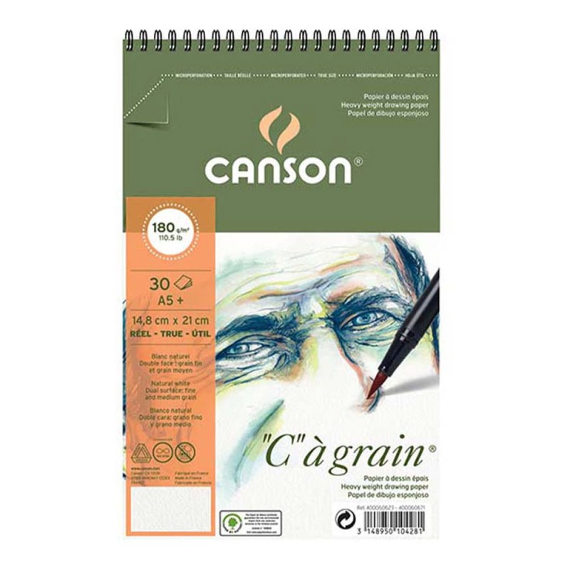 Blok na spirali Canson "C" à grain - A5, 180 g, 30 ark.
