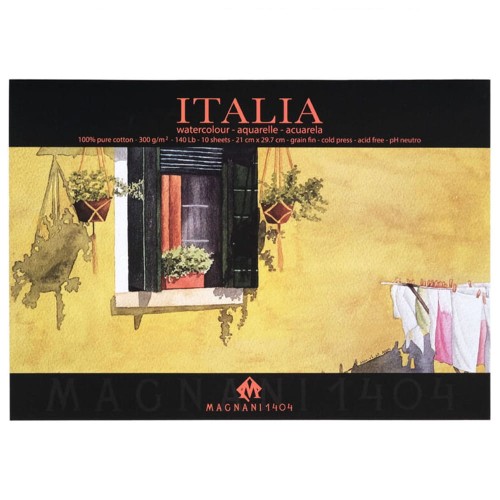 Blok do akwareli Renesans Italia - A4, 300 g, 10 ark., 100% bawełny