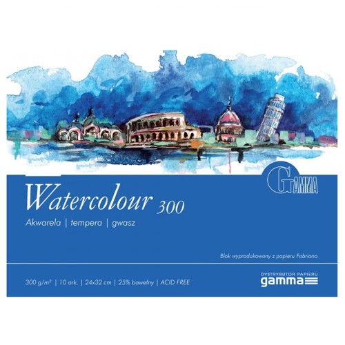 Blok do akwareli Gamma Fabriano - 24 x 32 cm, 300 g, 10 ark.