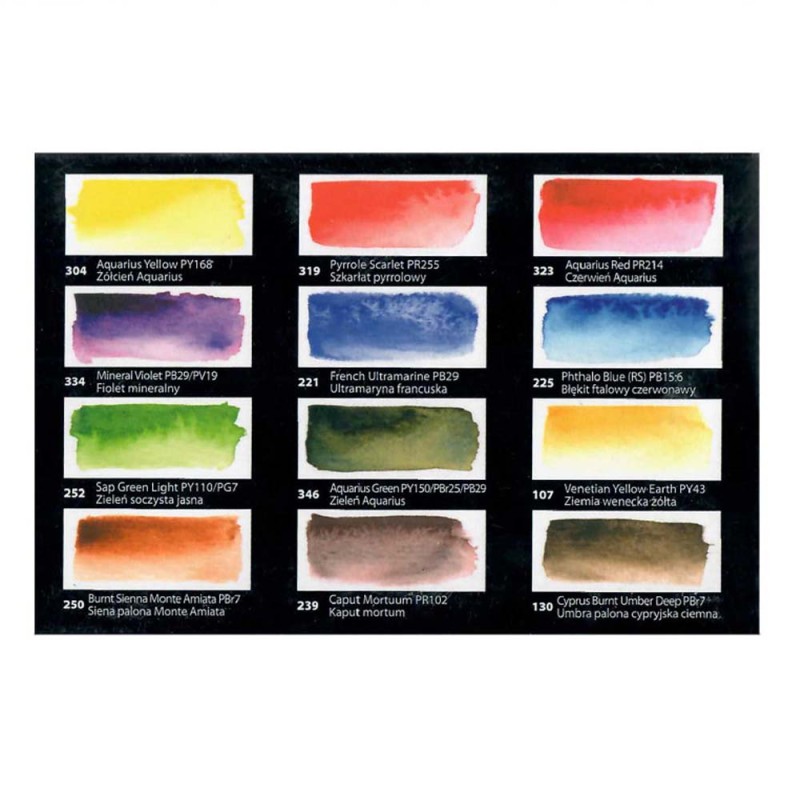 Zestaw akwareli Aquarius Travel Set metal 12 szt