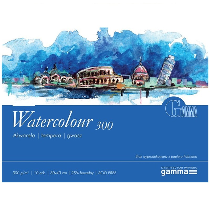 Blok do akwareli Gamma Fabriano - 30 x 40 cm, 300 g, 10 ark.