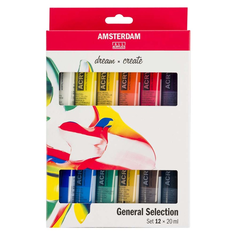 Zestaw farb akrylowych Amsterdam General Selection 12x20 ml