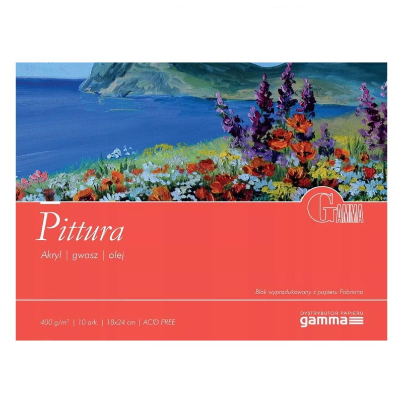 Blok do farb olejnych i akrylowych Gamma Fabriano Pittura 18 x 24 cm, 400 g, 10 ark. 01