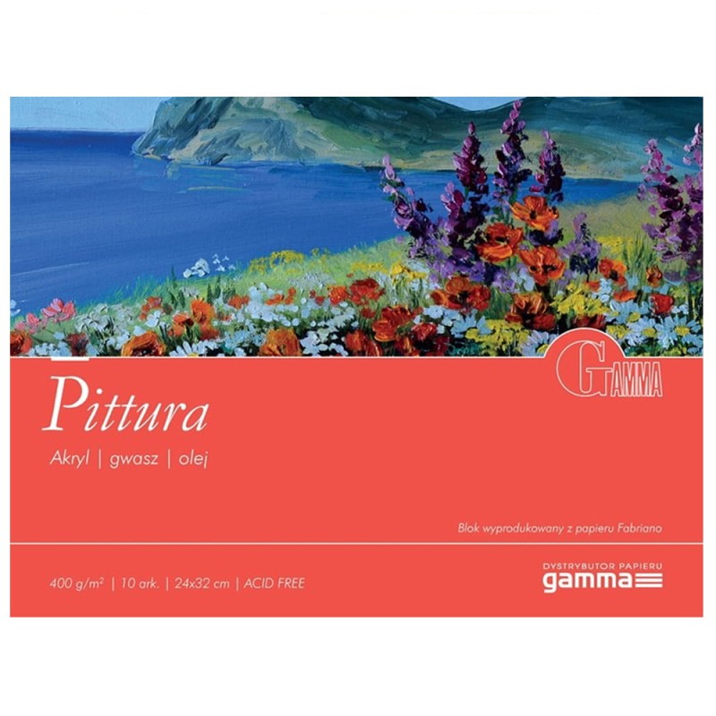 Blok do farb olejnych i akrylowych Gamma Fabriano Pittura - 24 x 32 cm, 400 g, 10 ark.