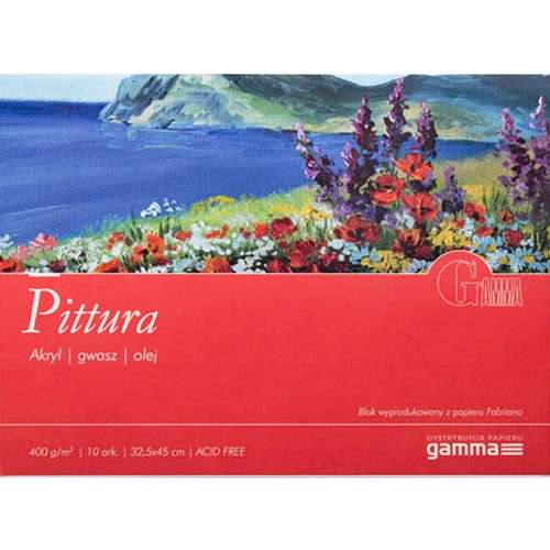 Blok do farb olejnych i akrylowych Gamma Fabriano Pittura - 32.5 x 45 cm, 400 g, 10 ark.