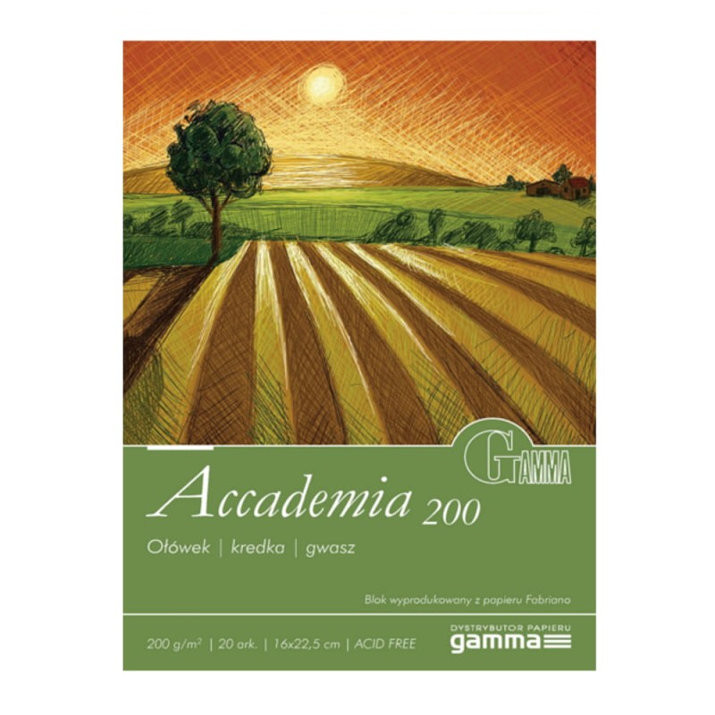 Blok do szkicu Gamma Fabriano Accademia - 16 x 22,5 cm, 200 g, 20 ark.