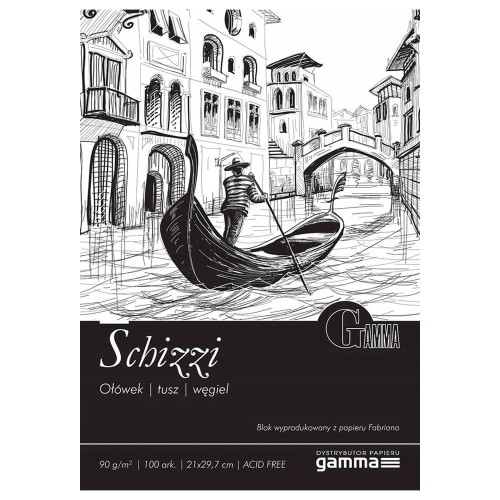 Blok do szkicu Gamma Fabriano Schizzi - A4, 90 g, 100 ark.