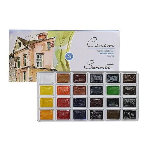 Zestaw farb akwarelowych Sonnet karton 24 szt