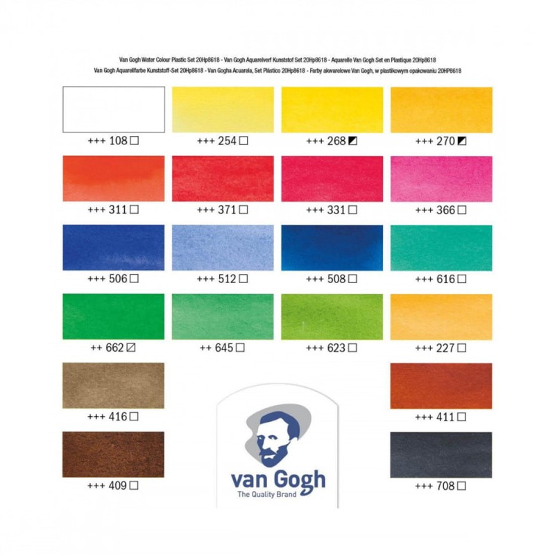 Zestaw farb akwarelowych Van Gogh 18 kostek