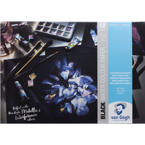 Blok do akwareli czarne kartki Van Gogh Black Paper - A3, 360 g, 12 ark.