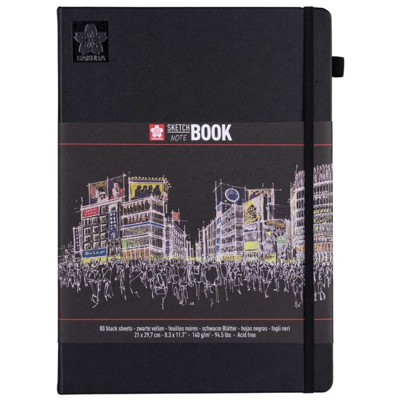 Sketchbook Sakura Black Paper - A4, 140 g, 80 ark.