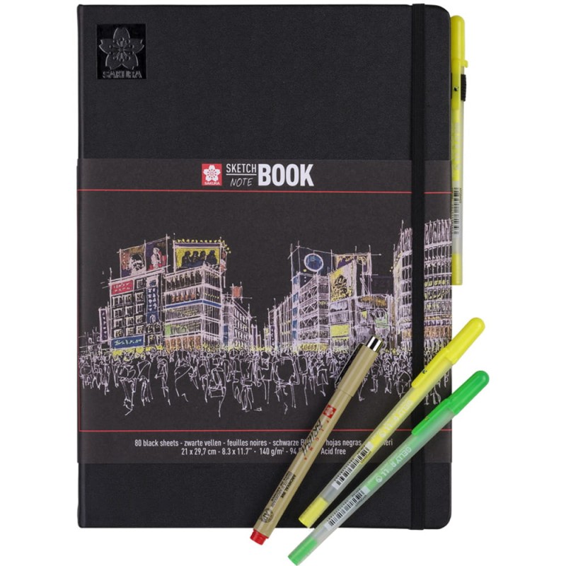 Sketchbook Sakura Black Paper - A4, 140 g, 80 ark.