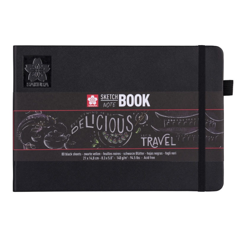 Sketchbook Sakura Black Paper - 21 x 14.8 cm, 140 g, 80 ark.