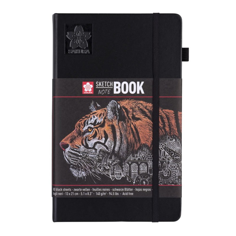 Sketchbook Sakura Black Paper - 13 x 21 cm, 140 g, 80 ark.