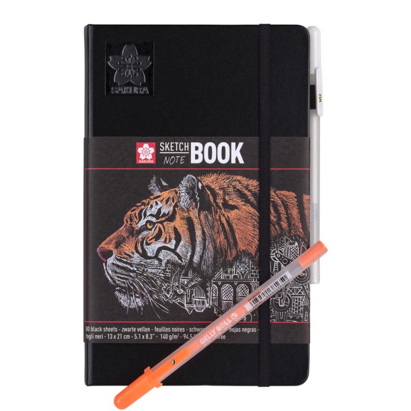 Sketchbook Sakura Black Paper - 13 x 21 cm, 140 g, 80 ark.