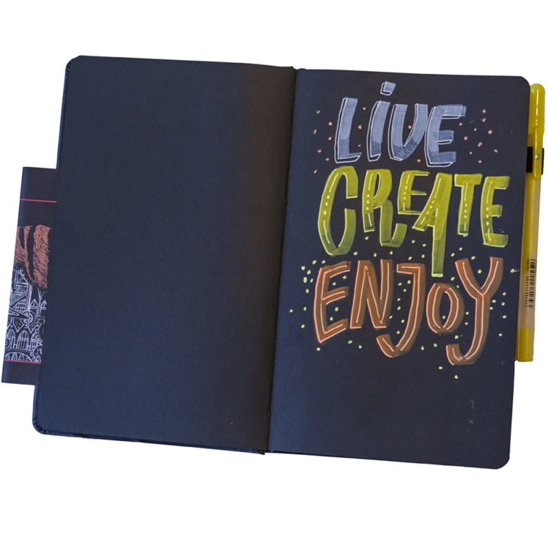 Sketchbook Sakura Black Paper - 13 x 21 cm, 140 g, 80 ark.
