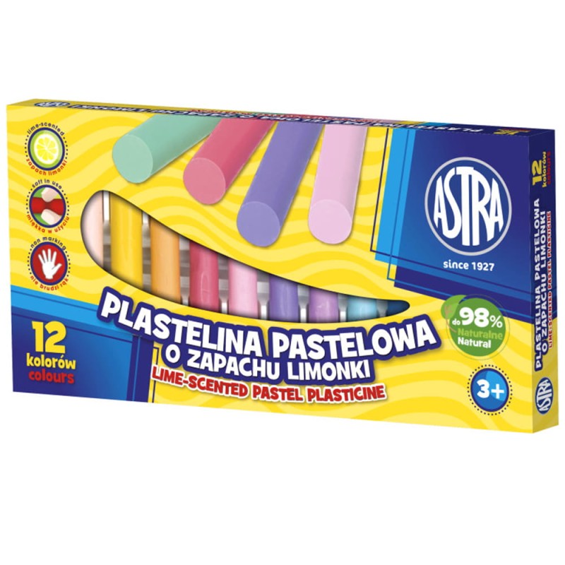 Plastelina pastelowa zapachowa Astra - 12 kolorów