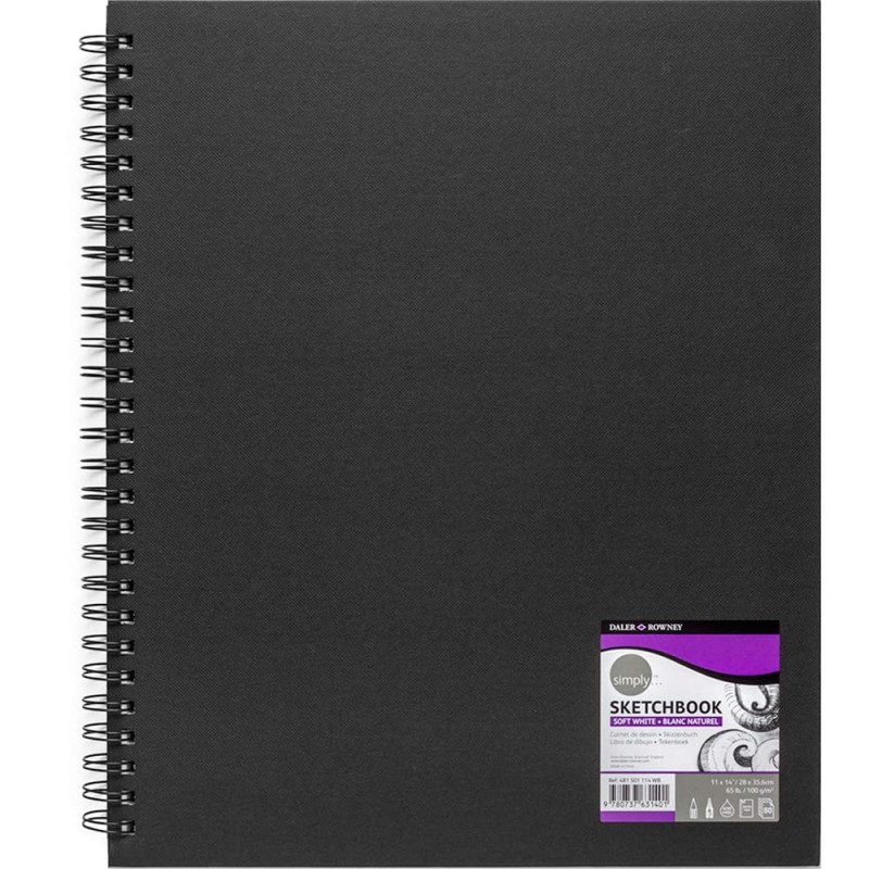 Sketchbook na spirali Daler-Rowney - 28 x 35.6 cm, 100 g, 80 ark.