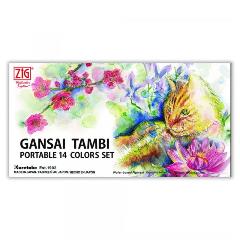 Farby akwarelowe Gansai Tambi kasetka 14 szt