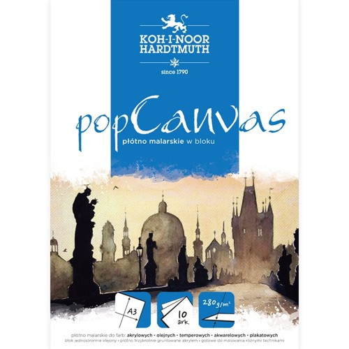 Płótno malarskie w bloku Koh-i-Noor popCanvas - A3, 280 g, 10 ark.