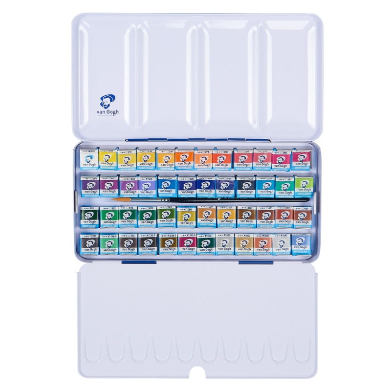 Farby akwarelowe Van Gogh metalowa kaseta 48 kostek