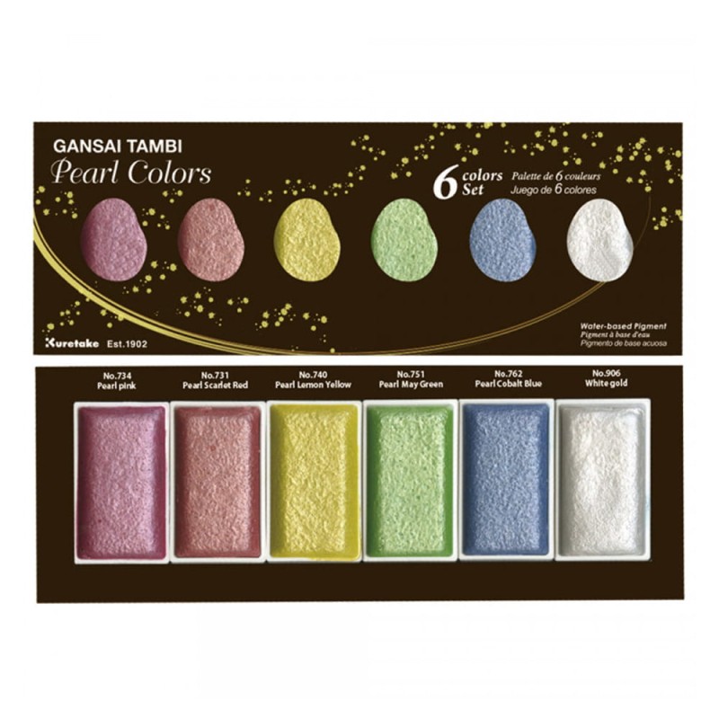 Farby akwarelowe Gansai Tambi Pearl Colors 6 szt
