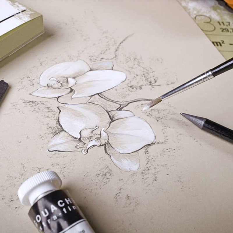 Blok mix media Clairefontaine Paint On Naturel - A5, 250 g, 30 ark.