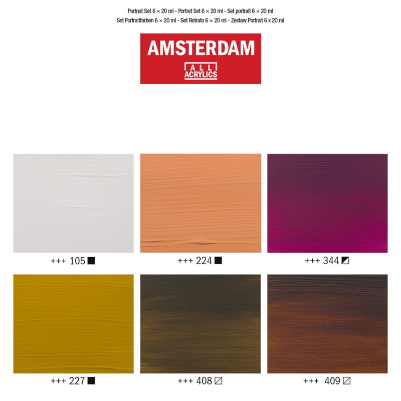Zestaw farb akrylowych Amsterdam Portrait 6x20 ml