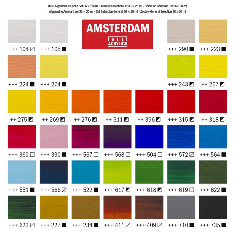 Zestaw farb akrylowych Amsterdam Royal Talens 36x20 ml