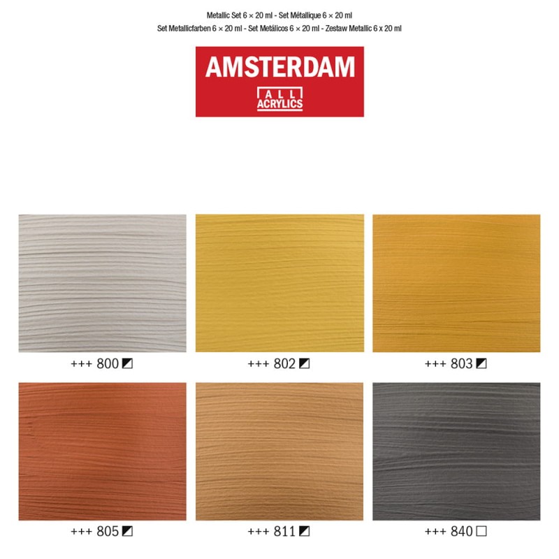 Zestaw farb akrylowych Amsterdam Metallic 6 x 20 ml