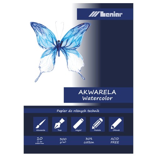 Blok do akwareli Leniar - A4, 300 g, 10 ark.