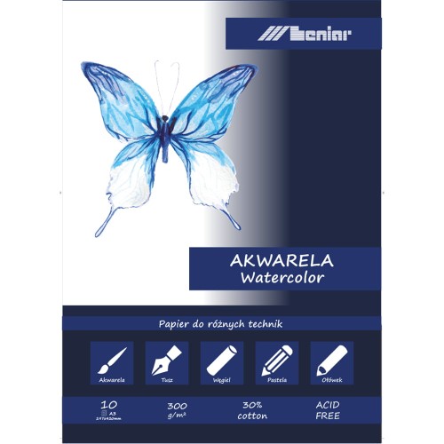 Blok do akwareli Leniar - A3, 300 g, 10 ark.