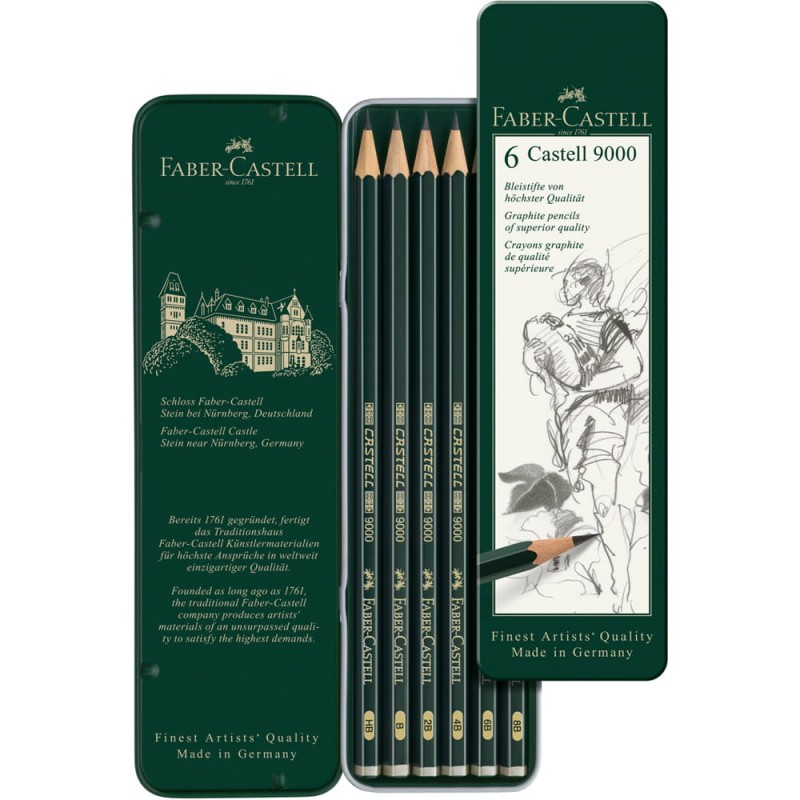 Zestaw ołówków 9000 Faber-Castell Design Set - 6szt