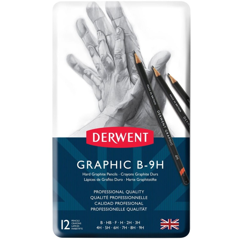 Zestaw ołówków Graphic Derwent Technical - 12 szt., B-9H, hard
