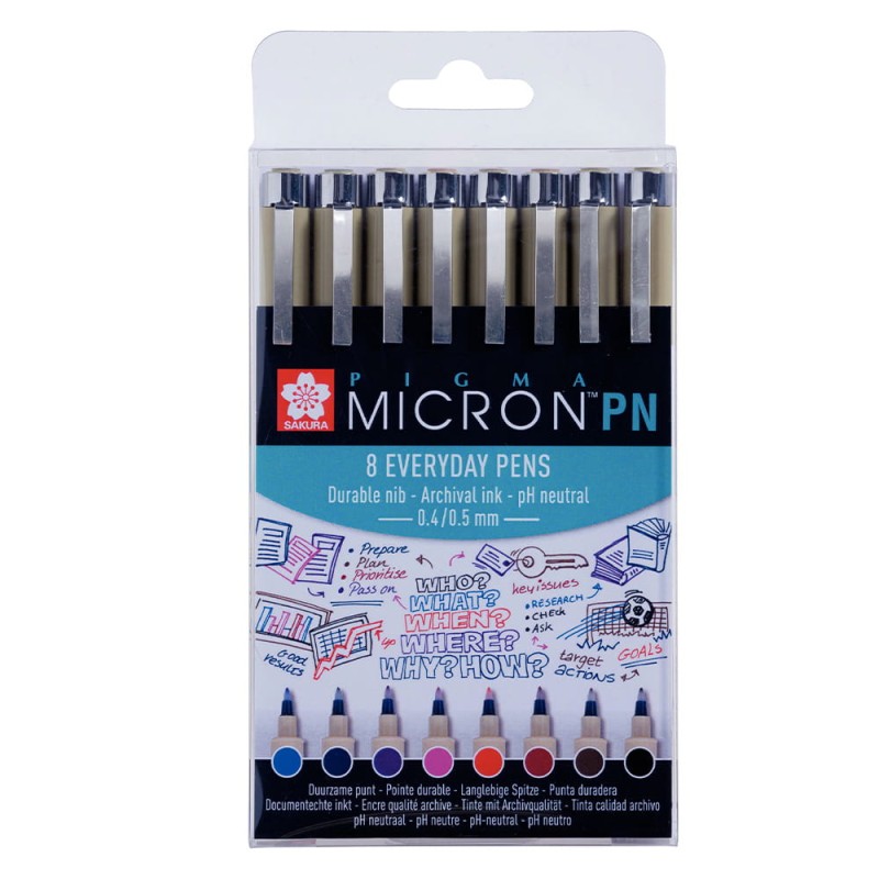 Cienkopisy Pigma Micron PN Everyday Pens Sakura 8 szt