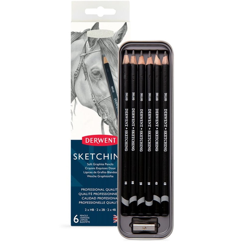 Zestaw ołówków Sketching Derwent - 6 szt., 4B-HB