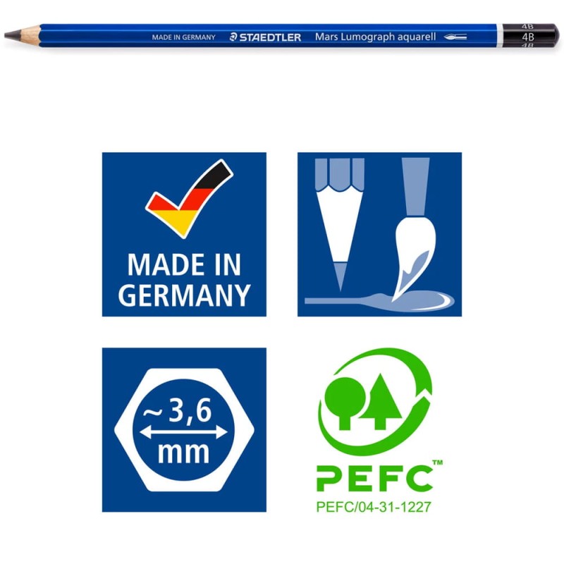 Zestaw ołówków akwarelowych Staedtler Mars Lumograph Design Journey 3 szt. + pędzel