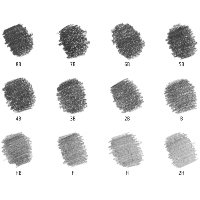 Zestaw ołówków Staedtler Mars Lumograph - 12 szt, 8B-2H