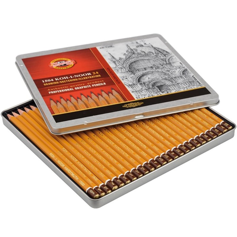 Zestaw ołówków Koh-i-Noor 1504 - 24 szt, 8B-10H