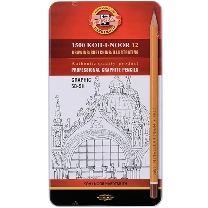 Zestaw ołówków Koh-i-noor 1502/III - 12 szt., 5B-5H
