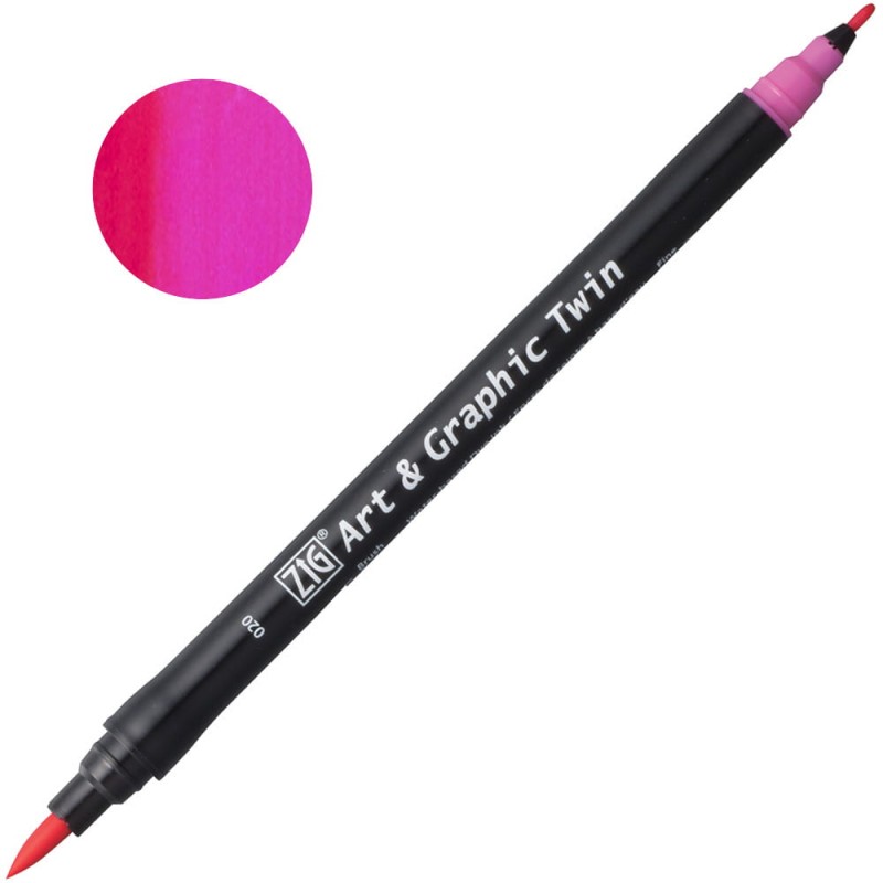 Pisak ZIG Art &amp; Graphic Twin Kuretake - 020 Pink
